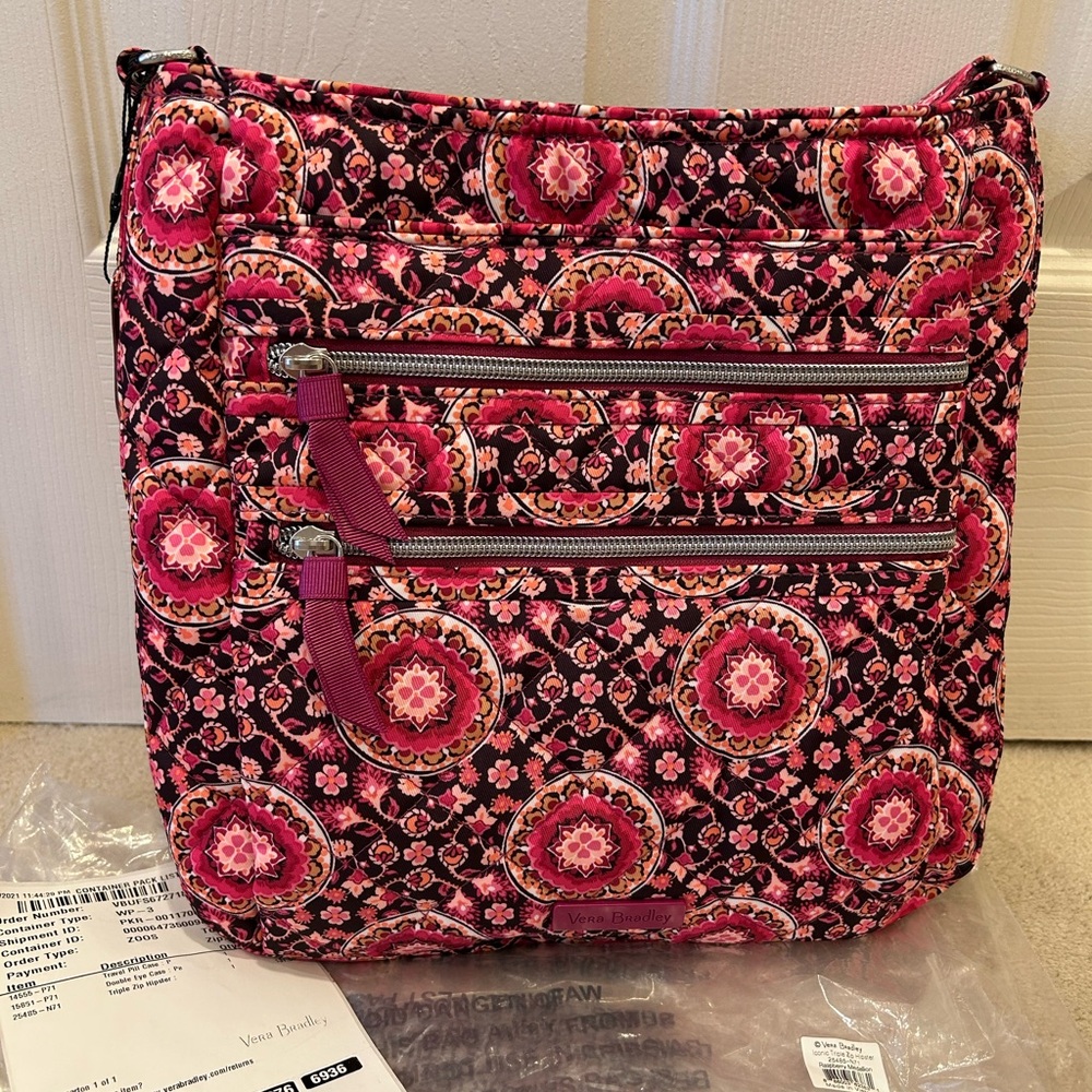 Vera Bradley Pink and Red Crossbody Bag